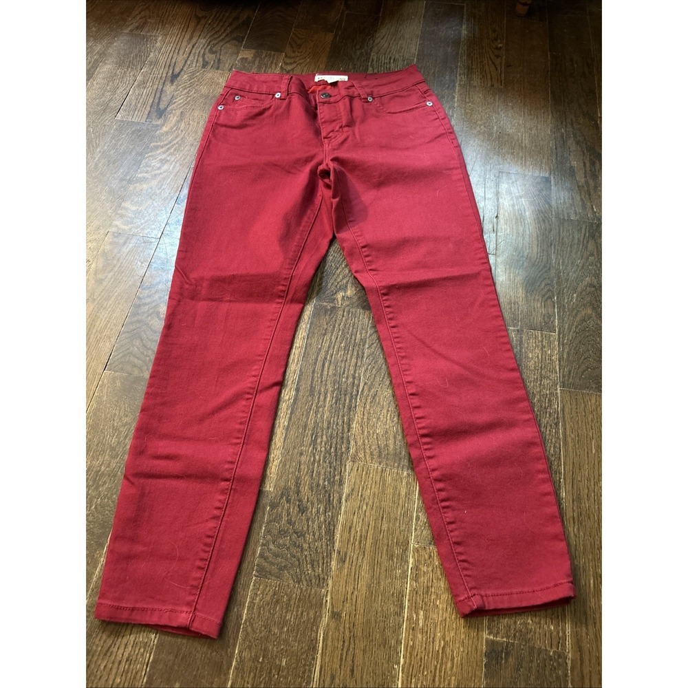 Artisan NY Red Skinny Pants Womens Size‎ 4 Casual Stretch Trousers